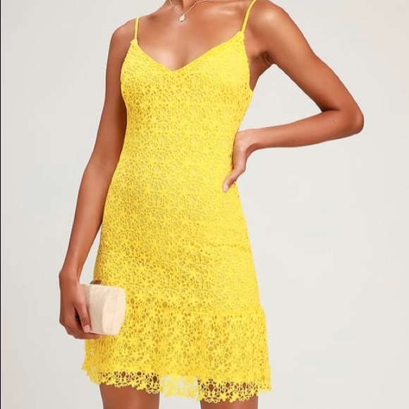 bright yellow mini dress